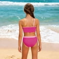 thumbnail image 5 of OSOLU Girls 2 Piece Bikini Swimsuits Color Block Adjustable Straps Padded Girls Bathing Suit For Kids Teens 7-16Y Soft Beachwear, 5 of 5