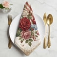 thumbnail image 2 of Patriotic American Flag Cloth Napkins, Vintage Roses Floral Paisley Brown Washable and Reusable Dinner Napkins Set of 8, Table Napkin for Kitchen Party Birthday Wedding Hotel Housewarming 20"x20", 2 of 9