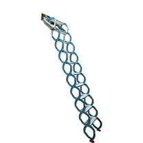 INTBUYING Narrow Wall Mounted Attic Ladder Al-Mg Alloy 10 2Steps 8.2-9.2ft Blue/White