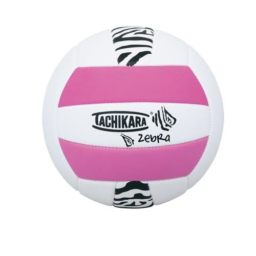 Tachikara Rubber Volleyball Zebra, Pink/White
