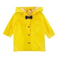 thumbnail image 6 of Yinguo Kids Hooded Button Down Long Jacket Bow Rainwear Lightweight Raincoat Yellow M, 6 of 8