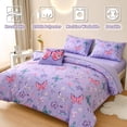 thumbnail image 3 of Butterfly Bedding Set Twin, Purple Butterfly Comforter Set for Girls Kids Teens, 3 of 7