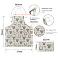 thumbnail image 7 of Beige Highland Cow Flower Wreath Pattern Apron-Garden Aprons for Women with Pockets-Cotton Linen Waterproof Kitchen Cooking Gardening Aprons Adjustable for Kitchen,Cooking,BBQ and Salon 33x27 Inch, 7 of 7