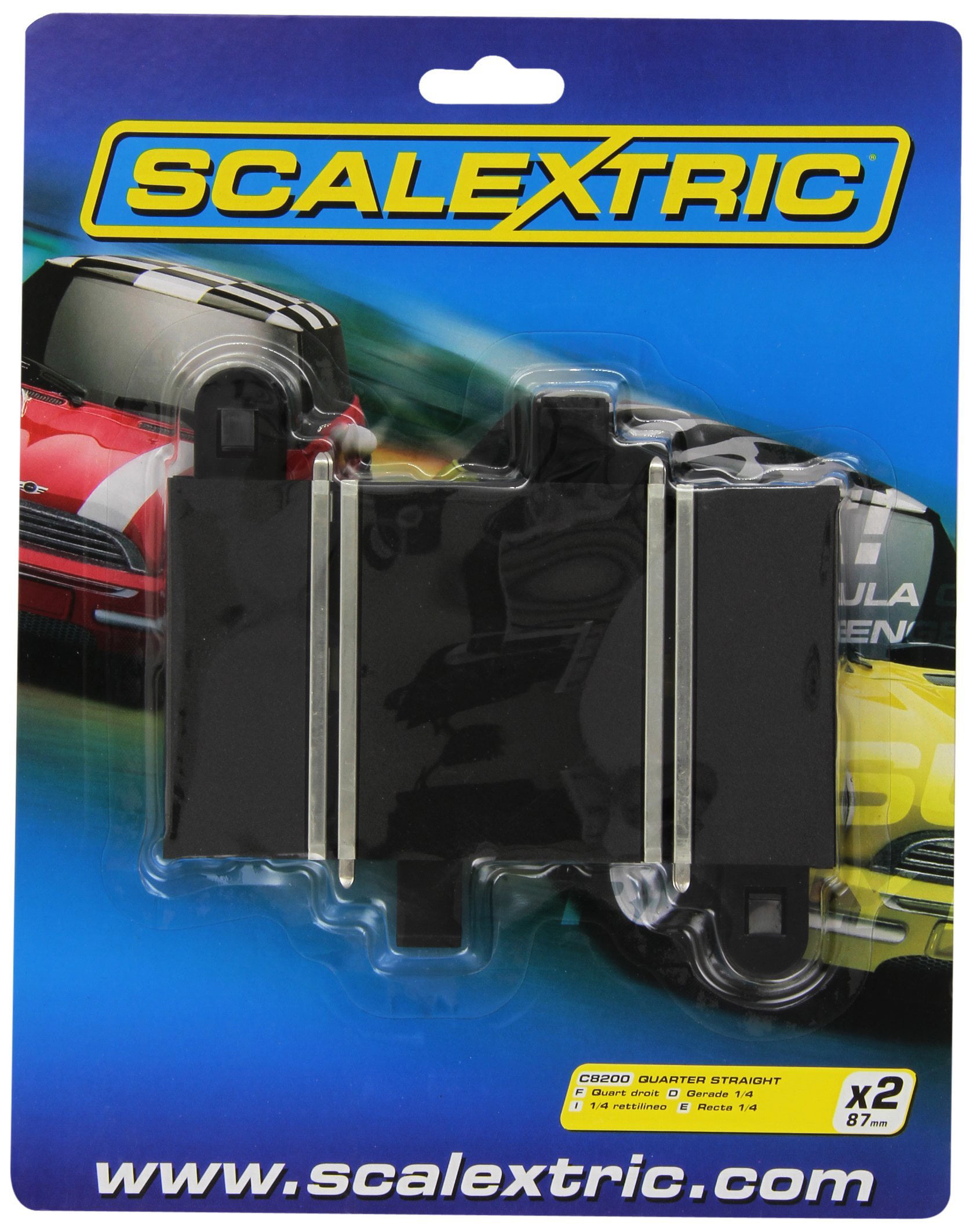 Scalextric 87mm Quarter Straight Track 2pcs C8200 