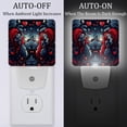 thumbnail image 2 of Love LED Square Night Lights - Energy Efficient Plug-in Wall Lamp with Auto Sensor, Soft Glow Illumination - for Bedroom, Nursery, Bathroom - Set of 2, White, 2 of 6