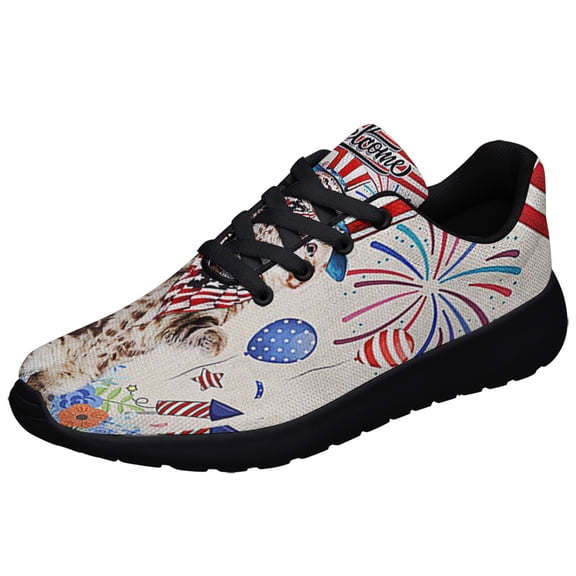 Patriotic Cat 4th Of July Shoes Sneakers Black Size 3.5