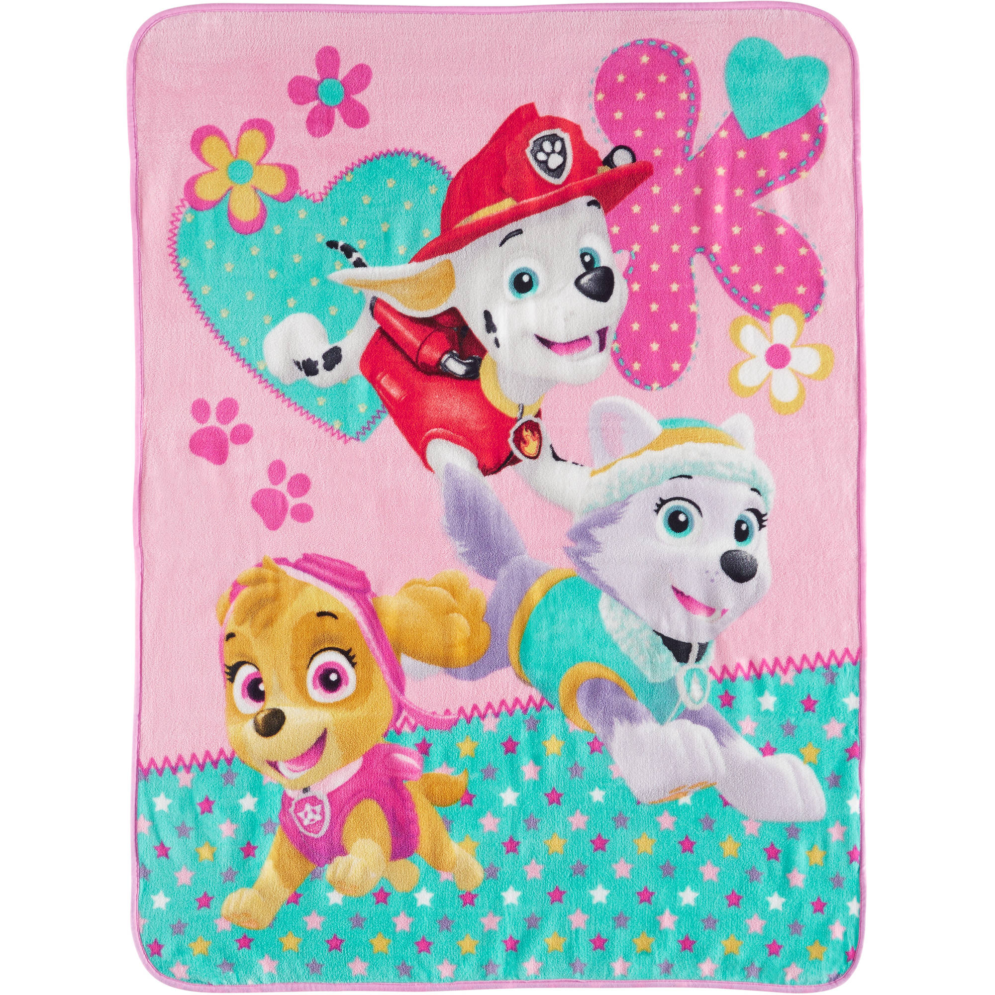 Paw Patrol Skye PP with Stars Pink Throw Blanket