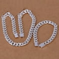 thumbnail image 4 of Adult Men's Sterling Silver Necklace Bracelet Jewelry Set, 4 of 6