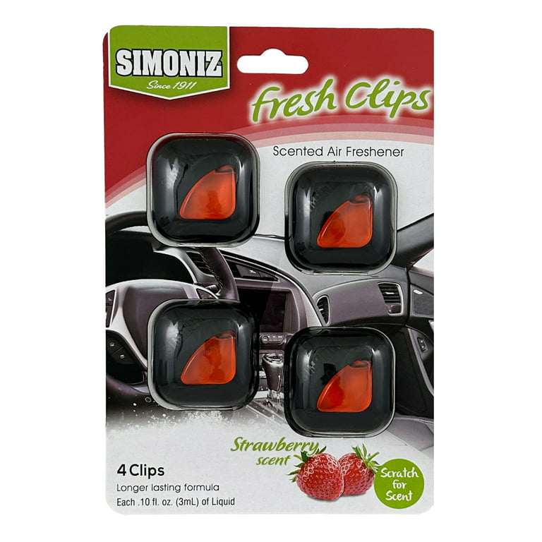 Simoniz Vent Clips - Strawberry Car Vent Clip Air Freshener, Odor  Eliminator for Strong Odor - Auto Vent Air Freshener Car