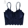 thumbnail image 6 of Gustave Women Sexy Lace Padded Camisole V Neck Crochet Bralette Half Bra Spaghetti Strap Crop Tops Vest "Blue, L", 6 of 9
