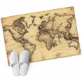 thumbnail image 2 of Beige Map Bathroom Mats 2x3 FT, Non Slip Small Kitchen Mat, Retro Farmhouse Abstract Illustration Art Washable Soft Backed Front Door Throw Rugs Non-Shedding Indoor Outdoor Doormat for Entryway Sink, 2 of 8