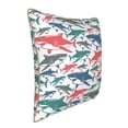 thumbnail image 2 of Kll Colorful Shark Decorative Throw Pillow Covers Velvet Soft For Couch Sofa Bedroom Living Room Outdoor -18"X18", 2 of 8