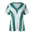thumbnail image 2 of Gibobby Playeras Mujer Camisetas Cuello V Camiseta elegante con diseño línea abstracta para mujer, cuello en V, moda, manga corta(Verde,G), 2 of 5