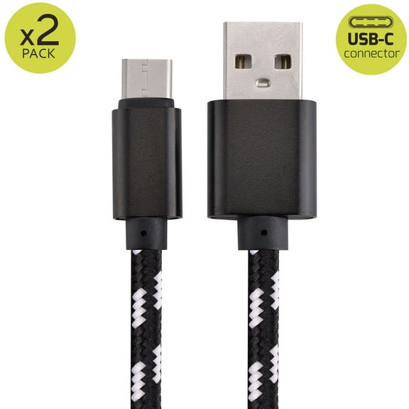 2x 10FT USB Type C Fast Charging Cable USB-C Type-C 3.1 Data Sync Charger Cable Cord For Samsung Galaxy S8 S8 Plus S9 S9 Plus S10 S10  S10e Nexus 5X 6P OnePlus LG G5 G6 G7 V20 HTC M10 Google Pixel XL