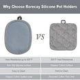 thumbnail image 5 of Silicone Pot Holders for Kitchen Heat Resistant, Non-Slip Grip Large Potholders, Set of 2 Hot Pads Pot Holders with Pocket, Quilted Liner Machine Washable for Cooking Baking, 5 of 9