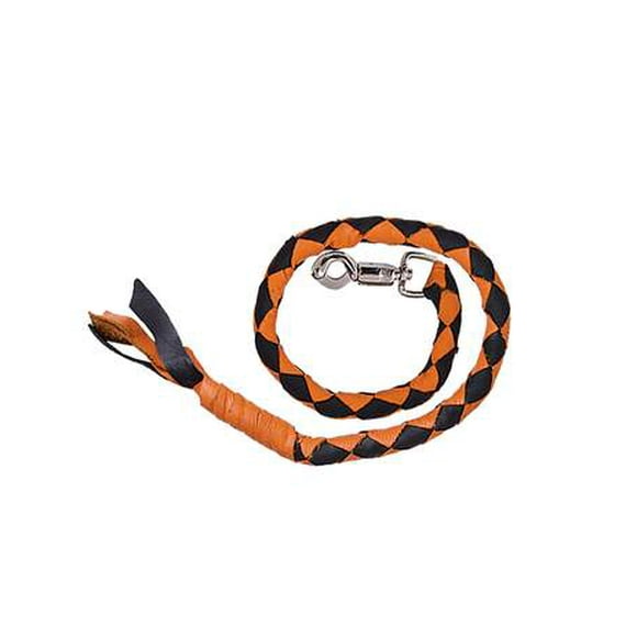 Unik International 2053-16-ORANGE-OS COWHIDE 39" Biker Get Back Whip ,ORA ,OS