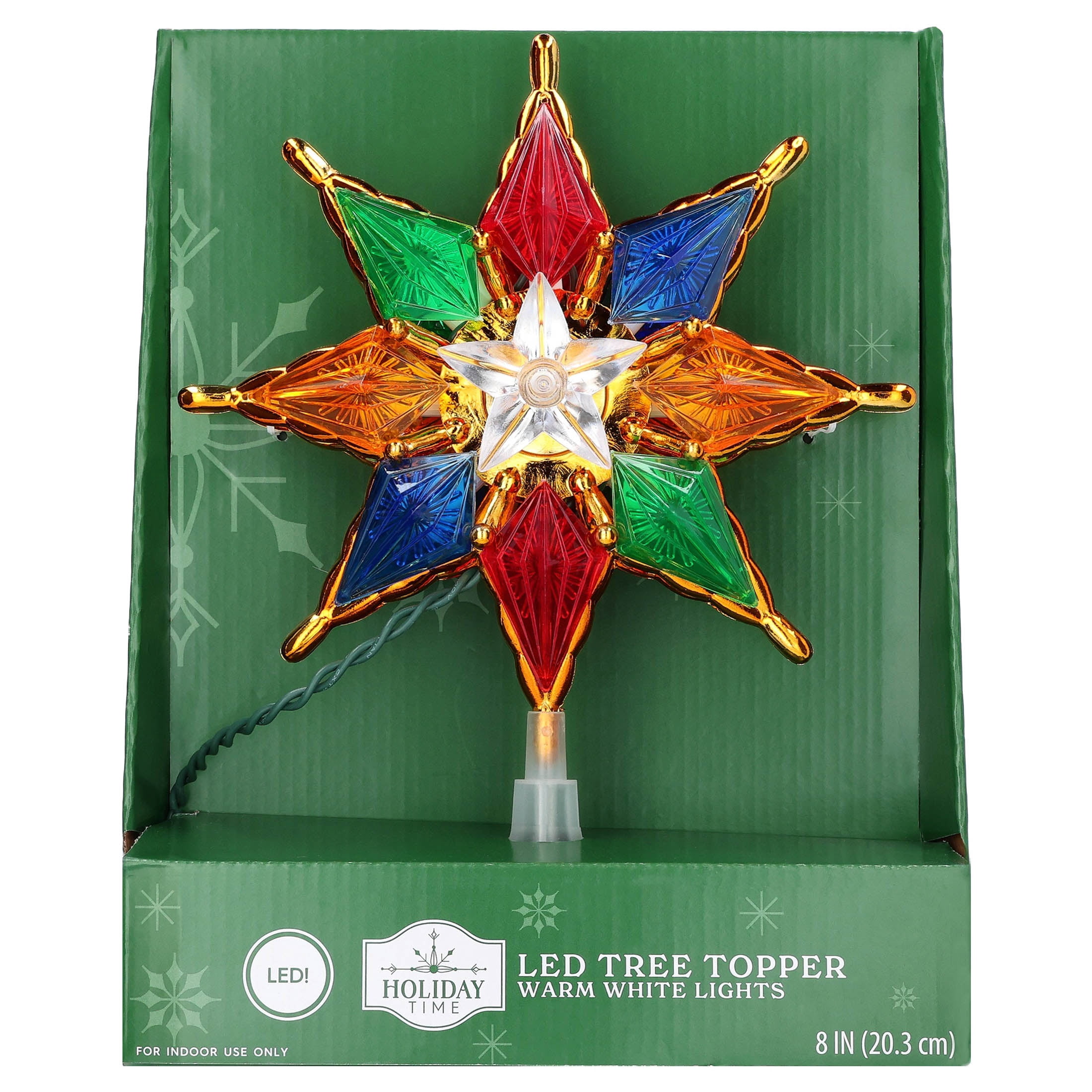LED Star Christmas Tree Topper, Multicolor, 8", by Holiday Time