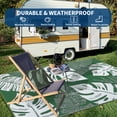 thumbnail image 7 of HIWEAVER 8' x 10' Green/White Outdoor Rug PP Plastic Straw Woven Waterproof Patio Rug with Border Portable Outside Carpet for Balcony Deck Picnic Garden Decor, 7 of 7