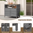 thumbnail image 5 of Topbuy Outdoor Rattan Storage Cabinet Patio Sideboard Buffet Cabinet with Acacia Wood Countertop Grey, 5 of 9