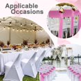 thumbnail image 6 of 50 Pcs Folding Chair Cover Set with 25 Stretch Spandex Slipcovers 25 Satin Chair Sashes Bows Ribbon Washable Banquet Protector for Wedding Event Party(White, Pink), 6 of 12