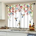 thumbnail image 2 of WNOOHIY Colorful Hummingbird Floral Plant Butterfly Light-filtering Curtain,29.5" × 65", Set of 2, 2 of 8
