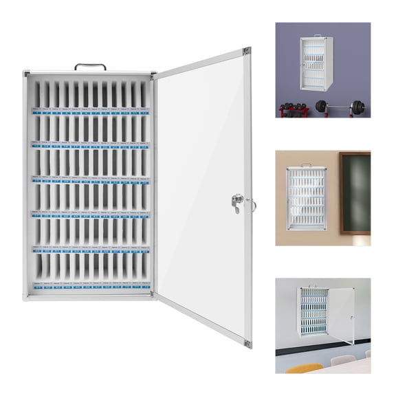 DUYIWAA 72 Slots Cell Phone Locker Portable Phone Storage Cabinet w/Keys for Schools Libraries Offices