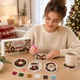 thumbnail image 7 of Christmas Diamond Painting Kit 4 Pack, DIY Rhinestone Art Craft Set for Adults Beginners, Mini Holiday Coasters & Ornaments, Fun Xmas Home Decor Gift, 7 of 7