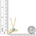 thumbnail image 3 of Gem Stone King 0.57 Ct Mercury Mist Mystic Topaz 18K Yellow Gold Plated Silver Pendant with Chain, 3 of 4