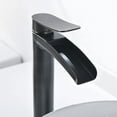 thumbnail image 2 of Tall Bathroom Vessel Sink Faucet, Single Hole Single Handle Waterfall Oil Rubbed Bronze Bathroom Faucet, with Metal Pop Up Drain and Water Supply Lines, 2 of 18