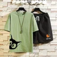 thumbnail image 4 of Conjuntos deportivos Estampados Ropa para hombre Pantalones deportivos Camiseta Ropa deportiva para hombre Conjuntos de pantalones cortos Chándal blanco Top de corte regular para exteriores Suelto XL, 4 of 5