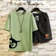 thumbnail image 3 of Conjuntos deportivos Estampados Ropa para hombre Pantalones deportivos Camiseta Ropa deportiva para hombre Conjuntos de pantalones cortos Chándal blanco Top de corte regular para exteriores Suelto XL, 3 of 4