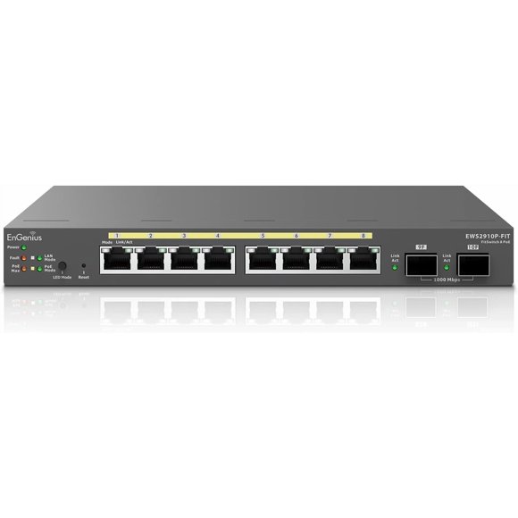 Conmutador EnGenius Fit EWS2910P-FIT de 8 puertos Gigabit PoE de 55 W
