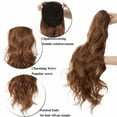 thumbnail image 4 of Benehair Clip in Hair Extensions as Human Drawstring Ponytail Real Long Thick Hair Piece Curly Wavy for Woman Light Brown 24", 4 of 11