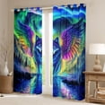 thumbnail image 2 of Erosebridal Colorful Winged Wolf Aurora Print Blackout Curtains Set of 2 (52x84 Each), Mystical Wildlife Window Curtains for Men and Women, 2 of 6