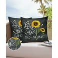 thumbnail image 6 of Outdoor Throw Pillow Cover Watercolor Yellow Garden Sunflowers Waterproof Cushion Covers 2 Pack Blackboard Back Pillow Cases Home Decoration for Patio Garden Couch Sofa, 6 of 6