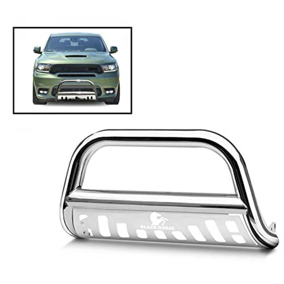 Black Horse Stainless Steel Bull Bar Skid Plate Compatible with 2011-2022 Dodge Durango