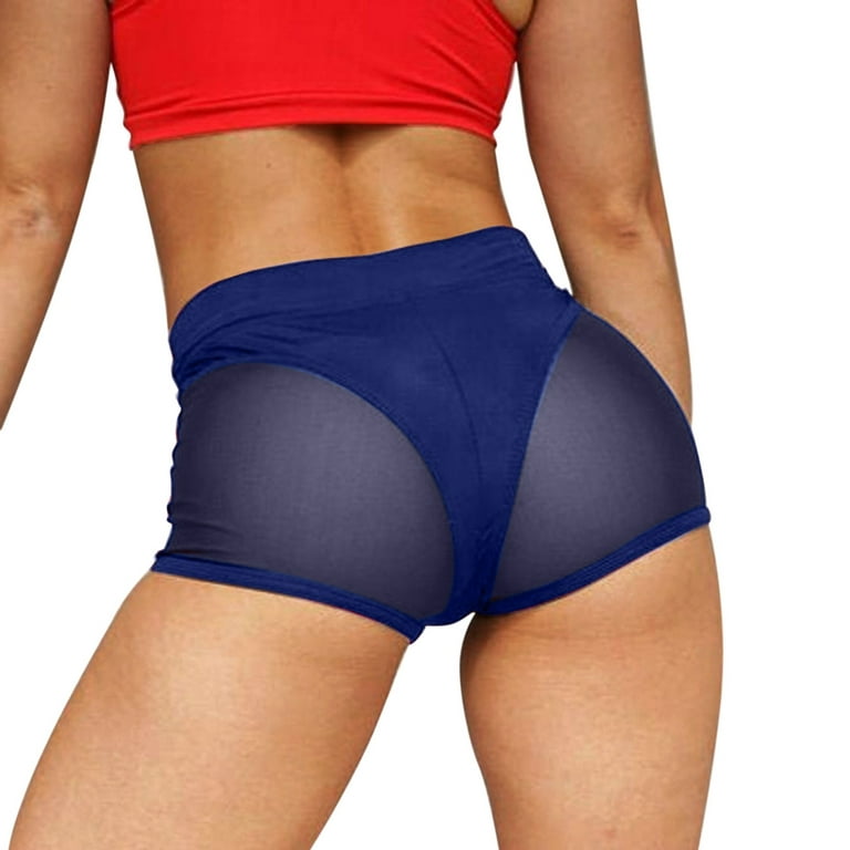 Fashion Women Yoga Shorts Solid Color Tight-fitting Hip Bottom Pantie Gym  Workout Elastic Casual Sports Short Pants 
