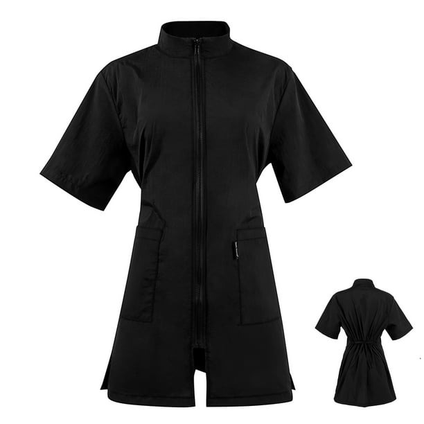 Bata de peluquería canina, ropa de trabajo para peluquería canina, bata de barbero, ropa de trabajo con bolsillos, bata de peluquería canina, chaqueta de barbero, talla L
