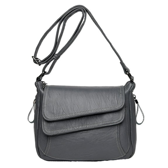 JAHH Multi-Pocket Leather Messenger Bag Women, Crossbody Shoulder Bag with Flapover Design - Water-Resistant Work Travel Purse for Laptop 𝐄ssentials