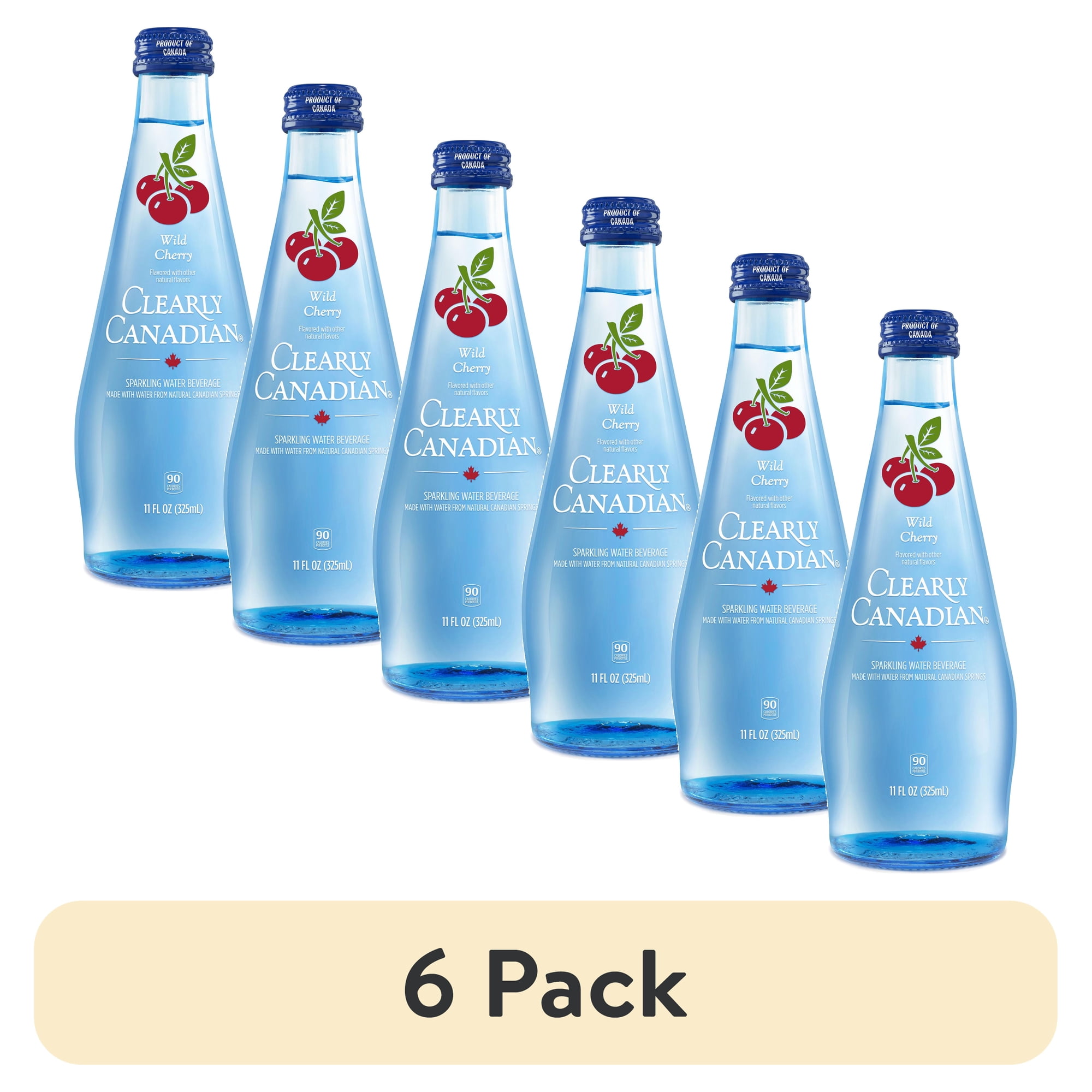 (6 pack) Clearly Canadian, Sparkling Water, Wild Cherry 11 oz
