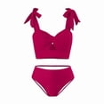 thumbnail image 5 of UTSJKR Women's Sexy Two Piece Bikini Set, Special Fabric Lace Up Bathing Suit, Slim Fit Summer Beach Swimwear Red S, 5 of 5