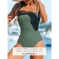 thumbnail image 4 of Women Swimsuit One Piece Bathing Suit Square Neck Cutout Back Tummy Control with Adjustable Spaghetti Straps Size M, 4 of 9