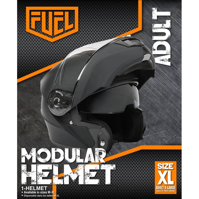 Fuel Helmets ACE Adult Modular Helmet - X-Large, Black - Walmart.com