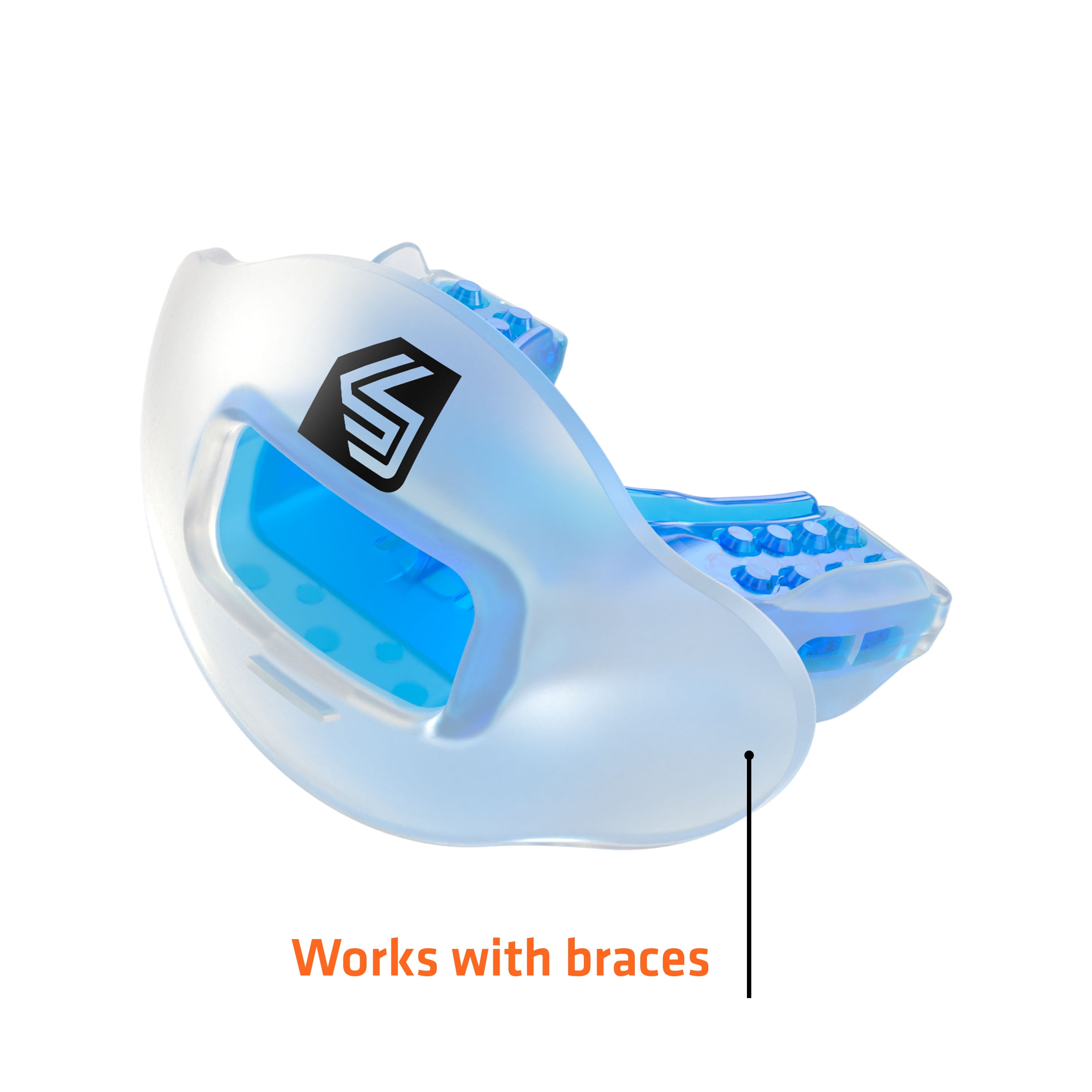 (2 pack) Shock Doctor, Max Air Flow Lip Guard, Adult, Translucent Blue