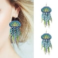 thumbnail image 2 of Colorful Bohemian Tassels Earrings with Hand Knitted Beads Colorful Tassels Jewelry for Adding Personality to Outfits, 2 of 9