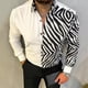 thumbnail image 3 of Camisa hawaiana de manga larga para hombre, camisa social de playa 2024, forro de alta gama para hombre, camisa estampada en 3D, clase de oposición en blanco y negro, 3 of 5