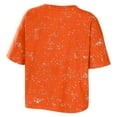thumbnail image 3 of Women's WEAR by Erin Andrews Orange Syracuse Orange Bleach Wash Splatter Cropped Notch Neck T-Shirt, 3 of 3