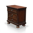 thumbnail image 4 of FOA Caiden 3pc Cherry Solid Wood Bedroom Set - Queen + Nightstand + Chest, 4 of 7