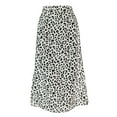 thumbnail image 3 of YUNAFFT Skirt for Women Plus Size Clearance Womens Fashion Leopard Print Zipper High Waist Casual Satin Mid Calf Skirt, 3 of 5