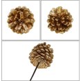 thumbnail image 3 of 10 Pcs Christmas Pine Cones Decorations Picks,Happon 3.15-3.95inch Gold Christmas Pine Cone Ornaments for Christmas Tree Garland Wreath Ornaments, 3 of 7